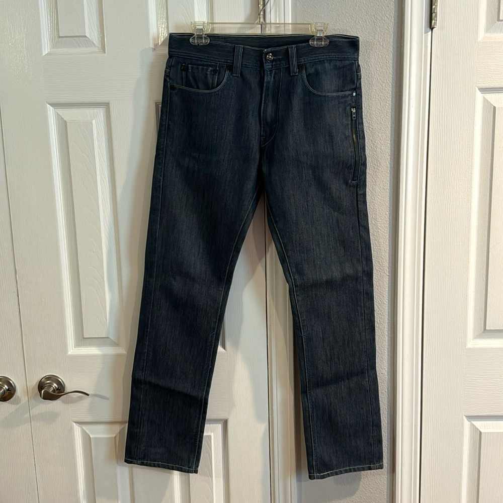 Levi Skinny 551 dark blue denim jeans with zipper pocket Size 33Lx32W